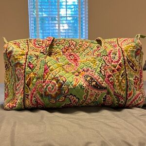 Vera Bradley Floral Quilted Bag in Green and Pink